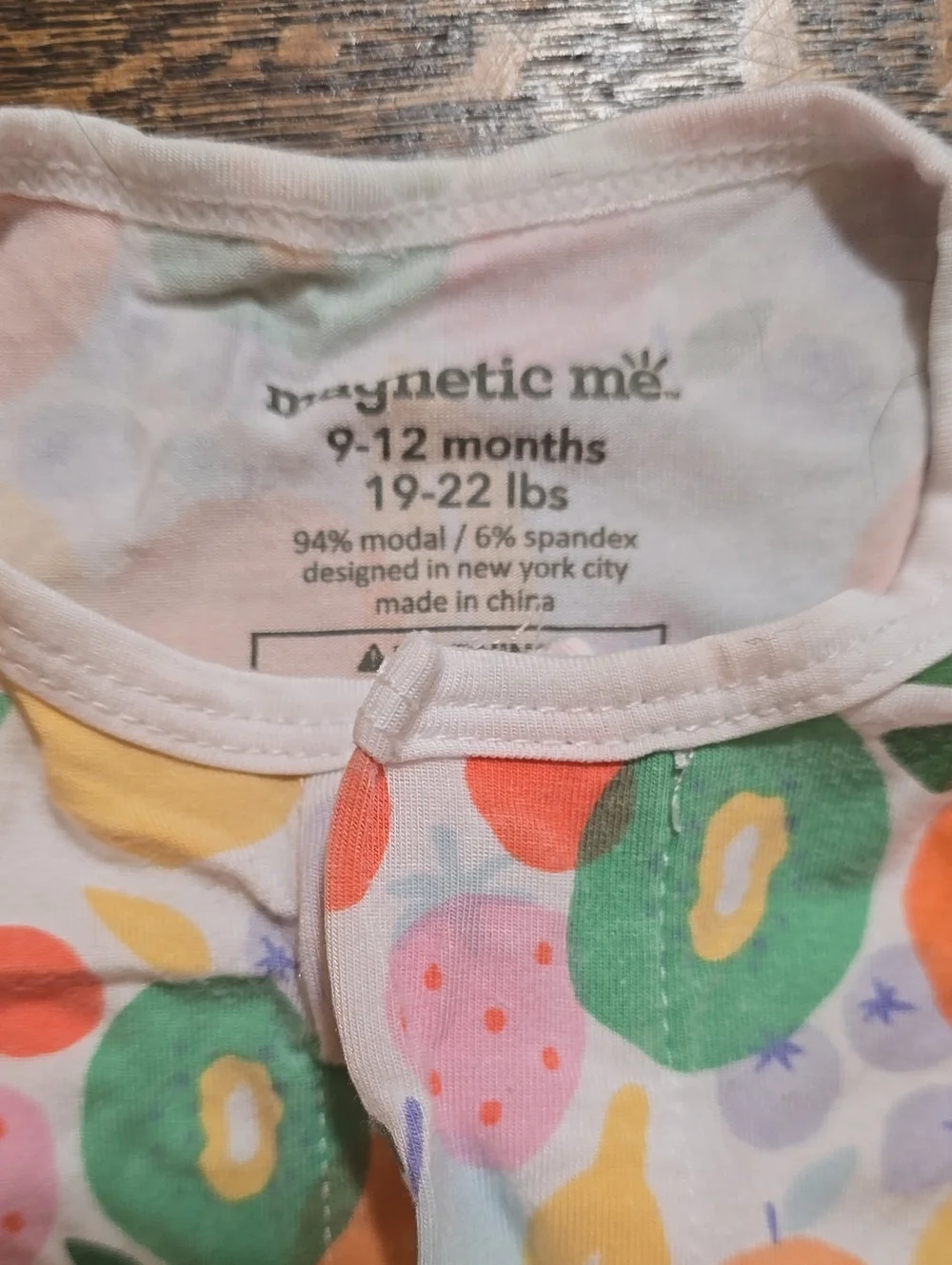 Magnetic Me Baby Short-Sleeve One-Piece Romper in Fruit Print
